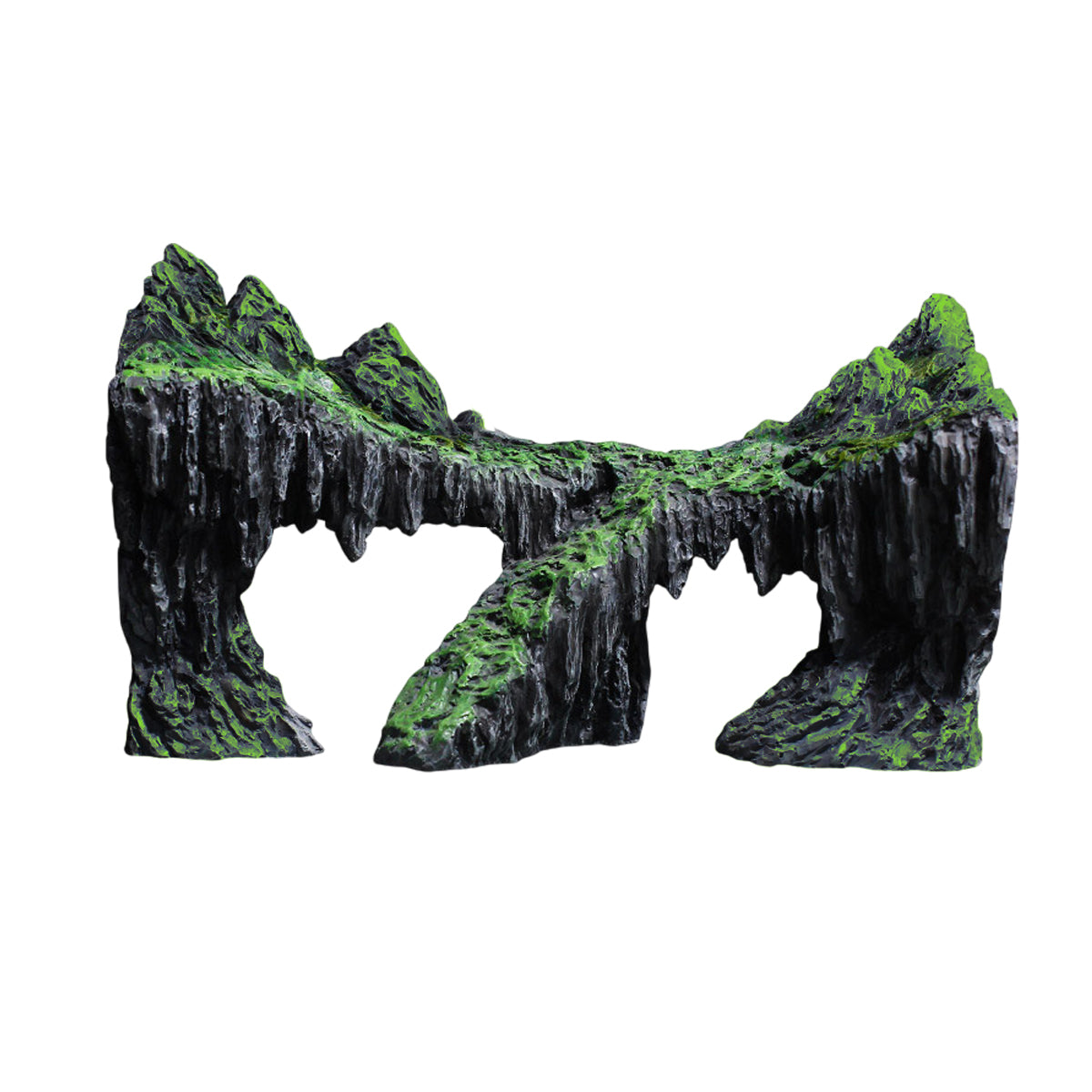 Resin Aquarium Ornament Natural Decorative Rock With Moss For Fish Tanks