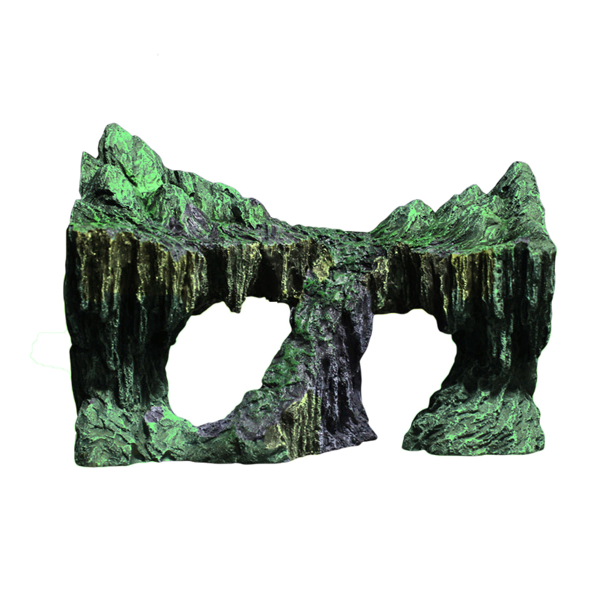 Resin Aquarium Ornament Natural Decorative Rock With Moss For Fish Tanks