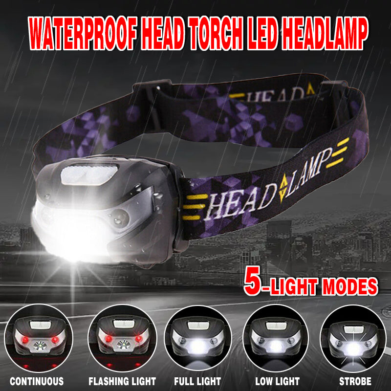 Rechargeable Induction Headlamp Motion Sensor LED Light