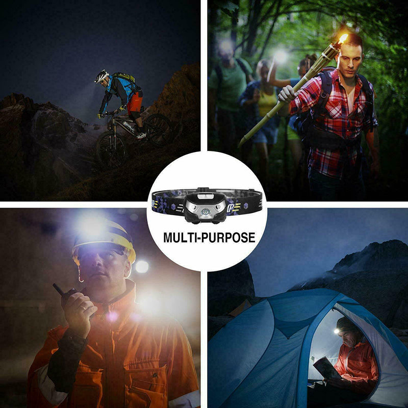 Rechargeable Induction Headlamp Motion Sensor LED Light