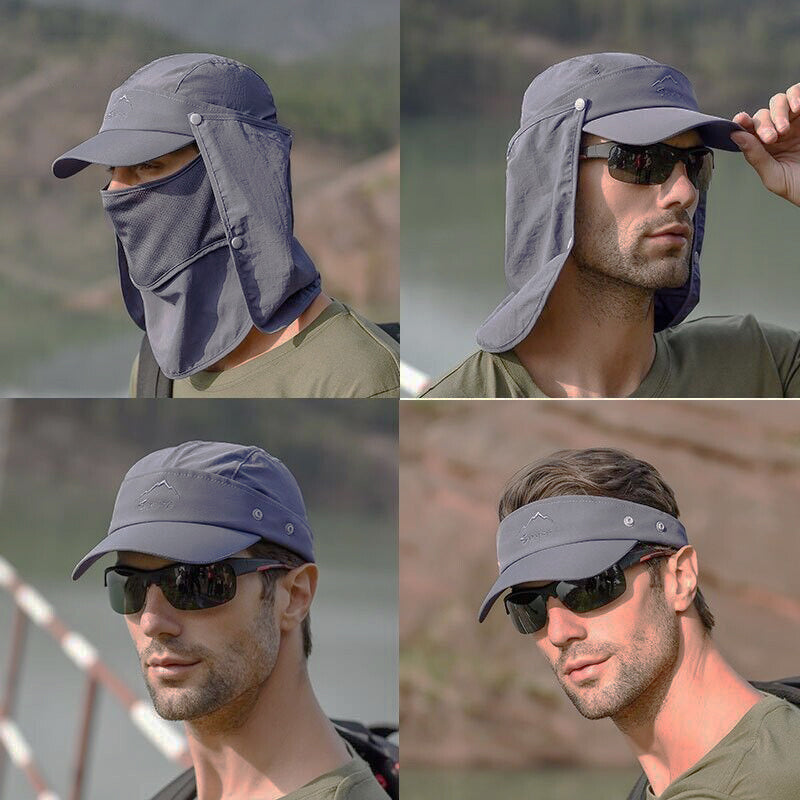 Unisex Face Neck Flap Hat Wide Brim Cap Hiking Fishing UV Sun Protection Outdoor