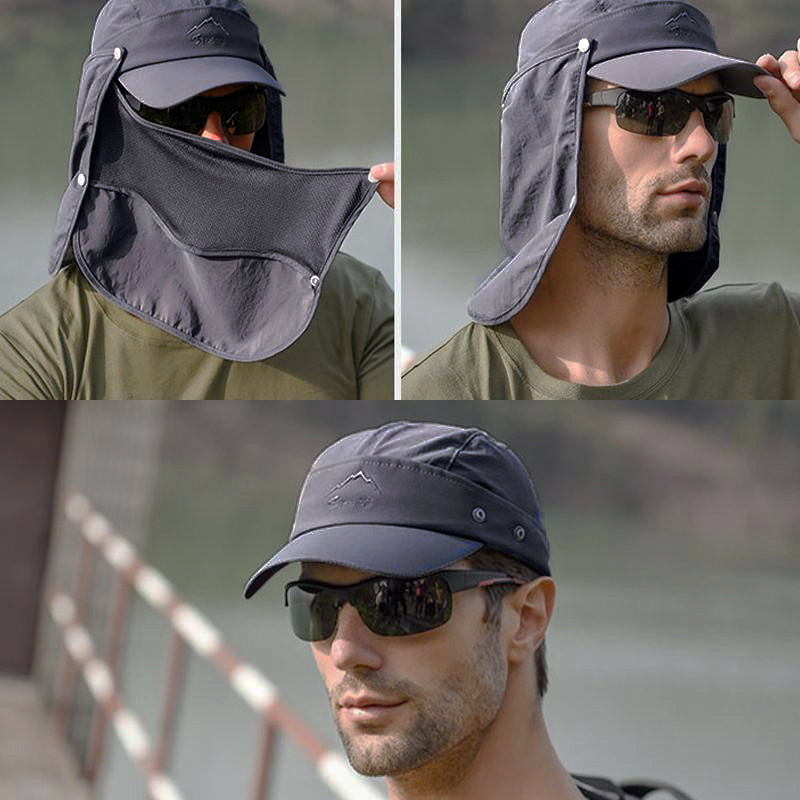 Unisex Face Neck Flap Hat Wide Brim Cap Hiking Fishing UV Sun Protection Outdoor