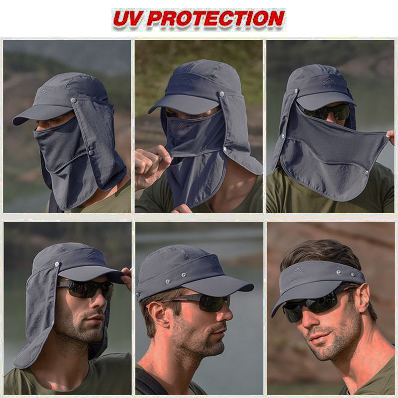 Unisex Face Neck Flap Hat Wide Brim Cap Hiking Fishing UV Sun Protection Outdoor