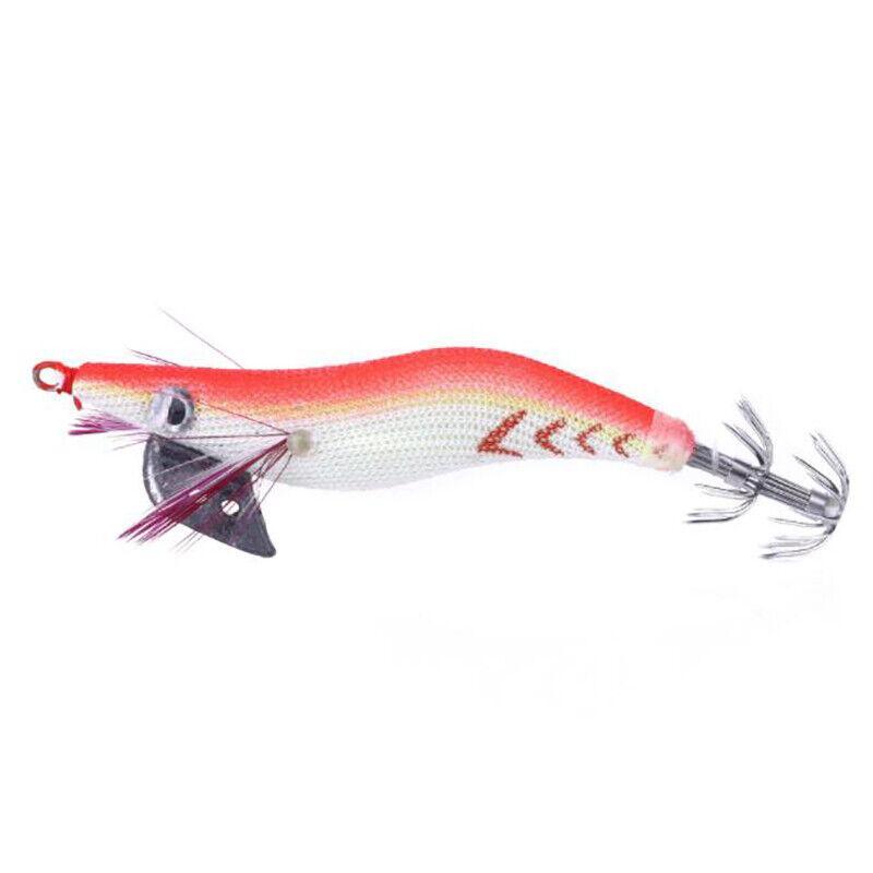 4PCS Squid Jigs Lure 2.0 Egi with Glow Tail Dual Hook Tackle