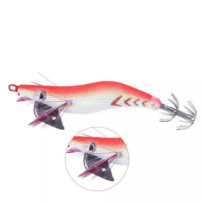4PCS Squid Jigs Lure 2.0 Egi with Glow Tail Dual Hook Tackle