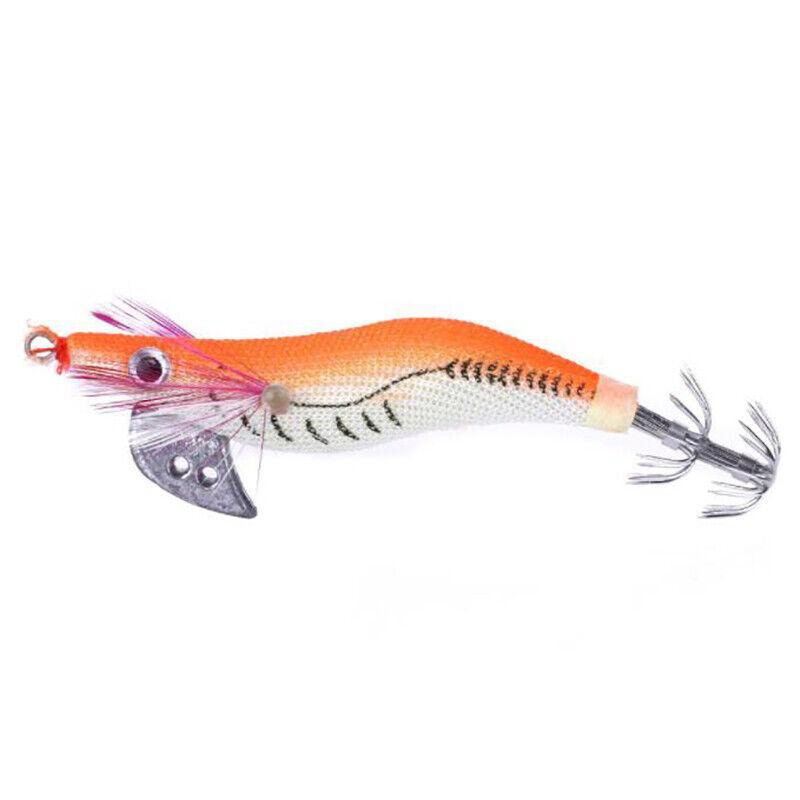4PCS Squid Jigs Lure 2.0 Egi with Glow Tail Dual Hook Tackle