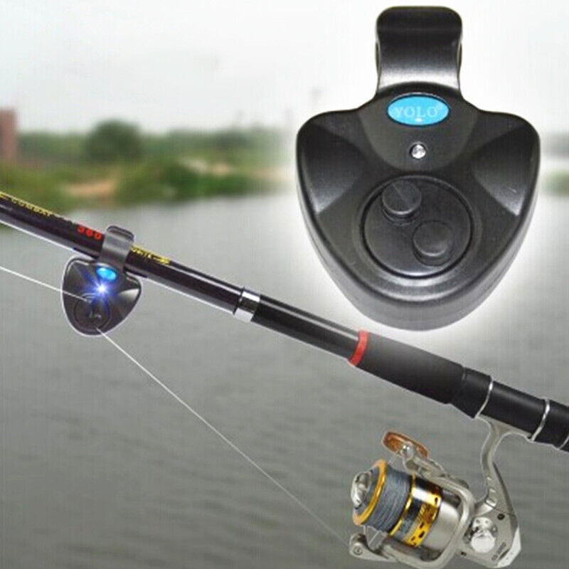 4PCS Electronic Fish Bite Sound Alarm LED Light Alert Bell Clip-On Fishing Rod
