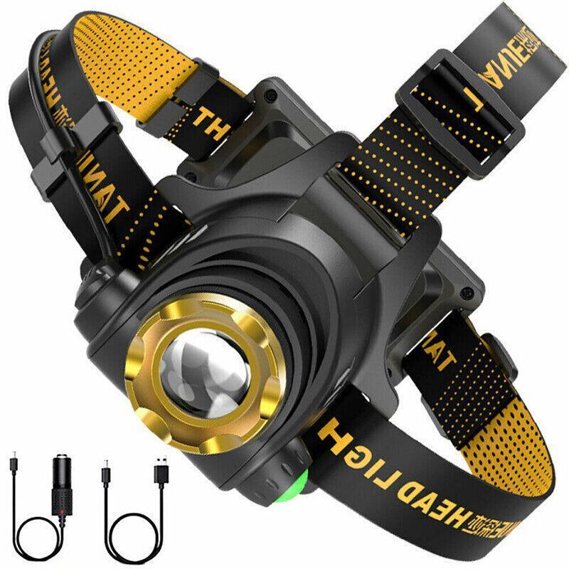 Rechargeable LED Headlamp Zoomable Waterproof Head Torch