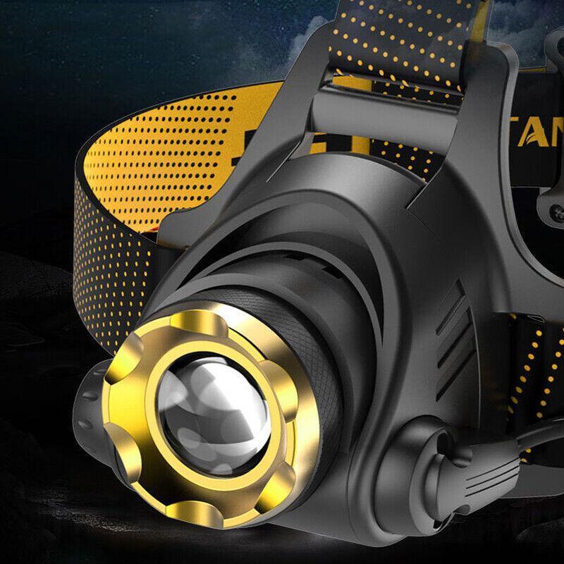 Rechargeable LED Headlamp Zoomable Waterproof Head Torch