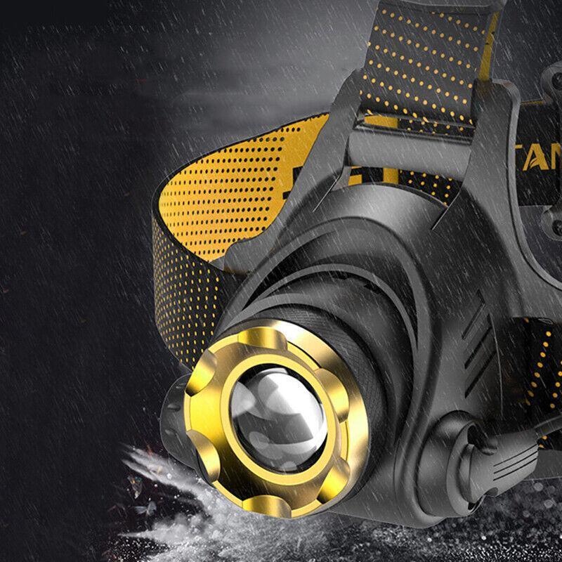 Rechargeable LED Headlamp Zoomable Waterproof Head Torch