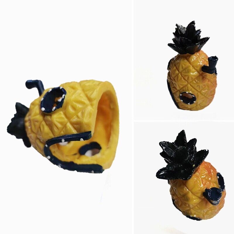 Pineapple House Fish Tank Decoration Aquarium Ornament Cave Hideout Hole Decor