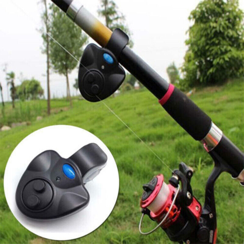 4PCS Electronic Fish Bite Sound Alarm LED Light Alert Bell Clip-On Fishing Rod