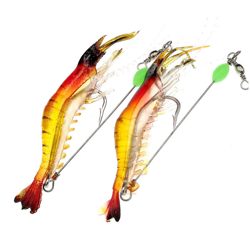 10PCS Luminous Shrimp Fishing Lures Set Saltwater & Freshwater