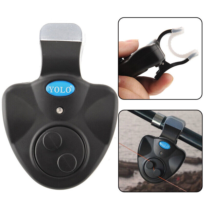4PCS Electronic Fish Bite Sound Alarm LED Light Alert Bell Clip-On Fishing Rod