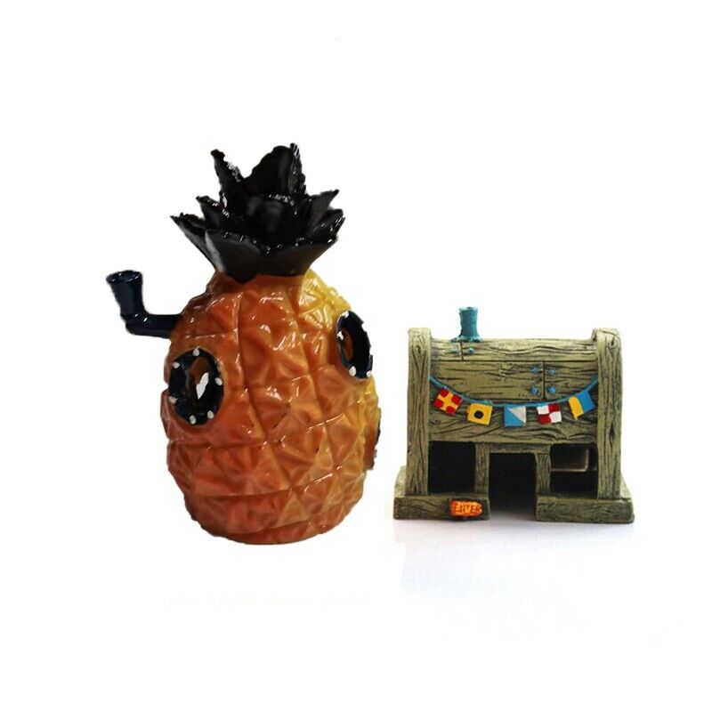 Pineapple House Fish Tank Decoration Aquarium Ornament Cave Hideout Hole Decor