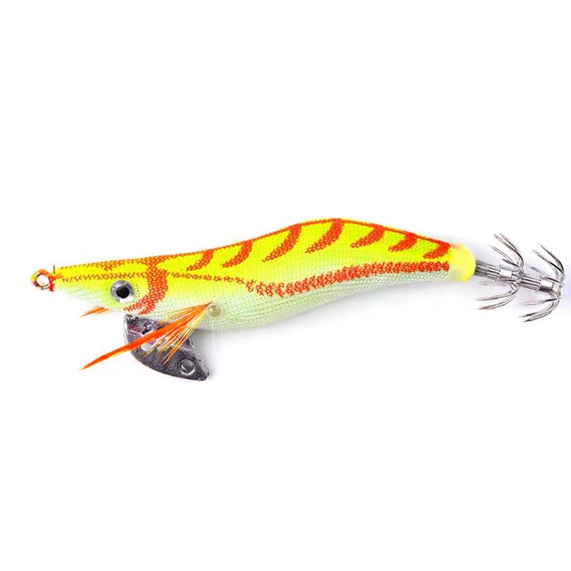 4PCS Squid Jigs Lure 2.0 Egi with Glow Tail Dual Hook Tackle