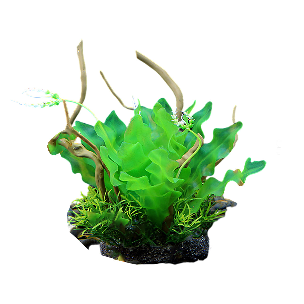 Aquarium Decoration Set with Artificial Wood and Water Grass