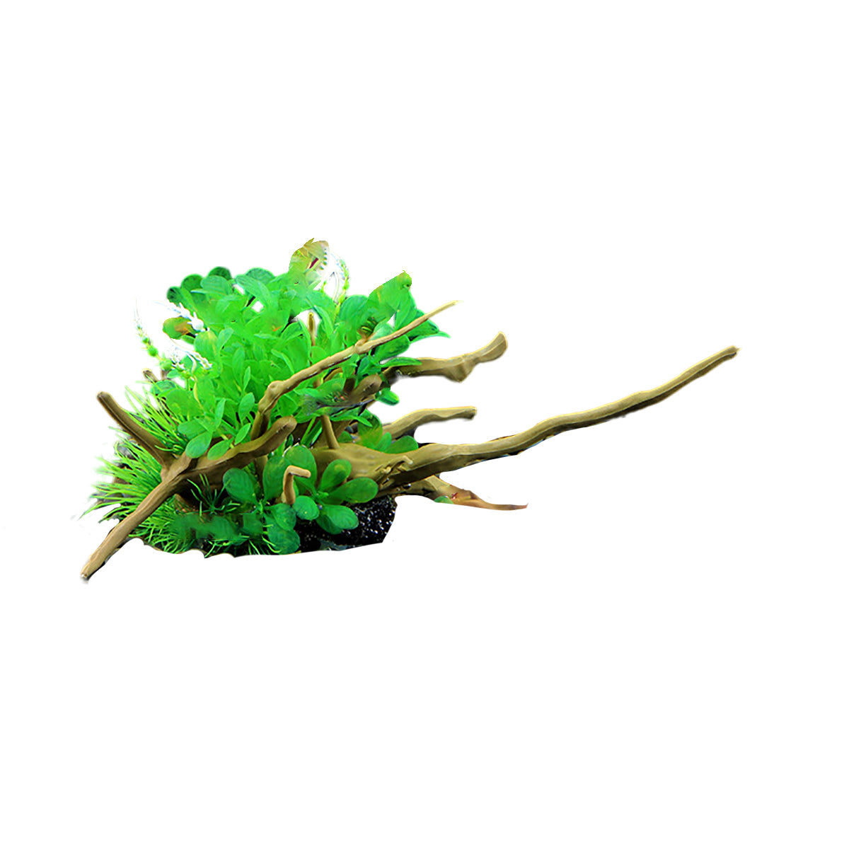 Aquarium Decoration Set with Artificial Wood and Water Grass