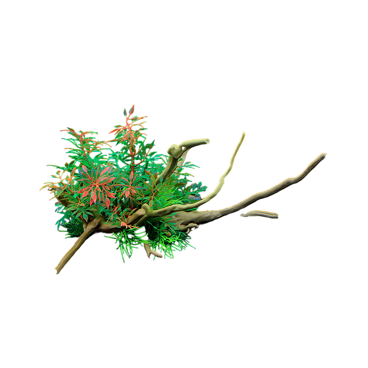Aquarium Decoration Set with Artificial Wood and Water Grass