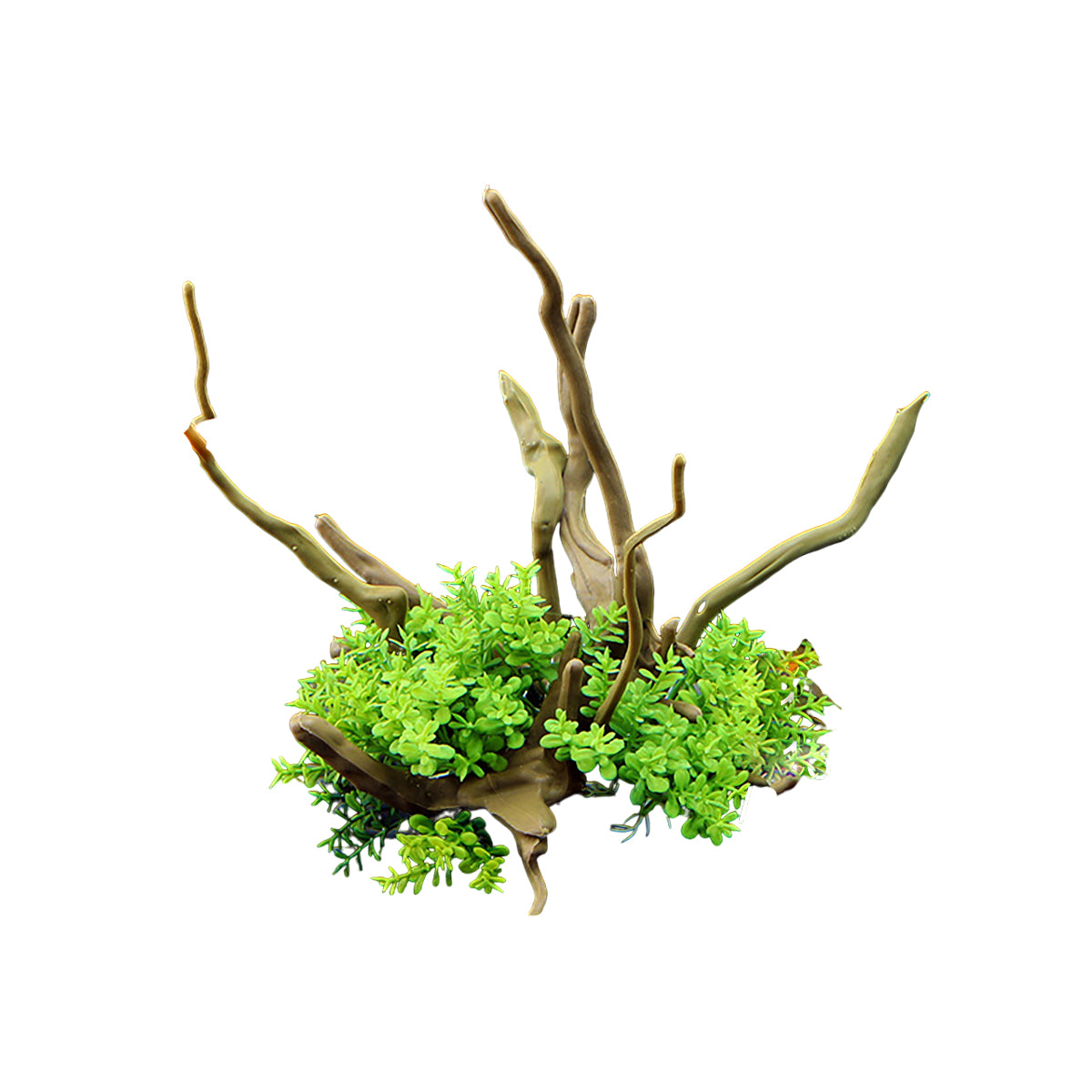Aquarium Decoration Set with Artificial Wood and Water Grass