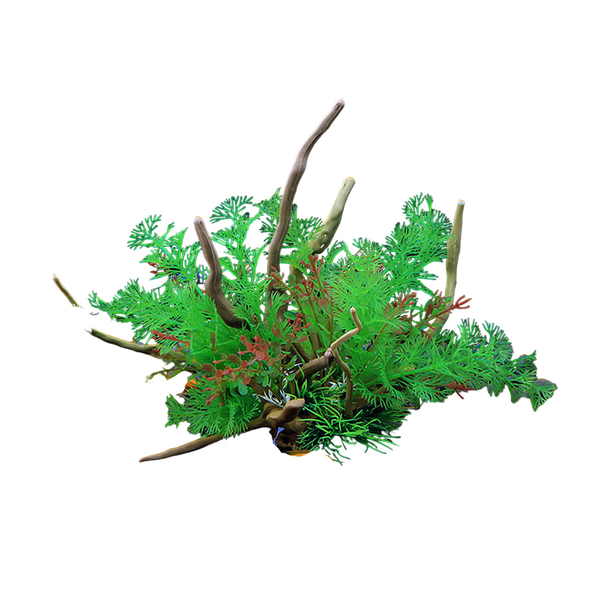 Aquarium Decoration Set with Artificial Wood and Water Grass