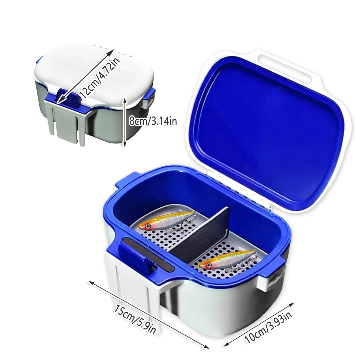 Fishing Bait Box Insulated Worm Container Live Bait Holder Portable Waist Can